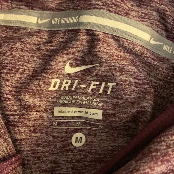 NIKE, Dri-Fit, Running, hoodie, medium, polyester/spandex, maroon, like new - Picture 10 of 11